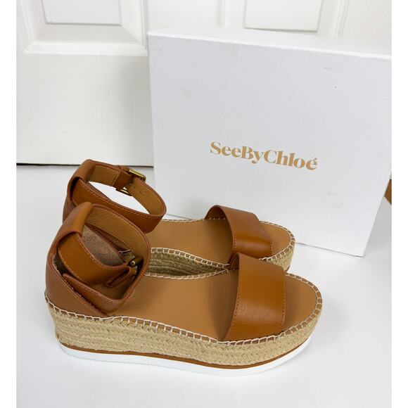 SEE BY CHLOE TAN GLYN FLATFORM ESPADRILLES - Picture 2 of 7